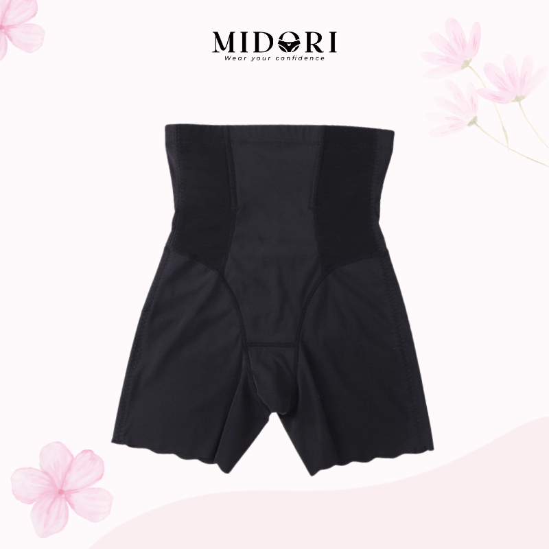 Quần gen bụng su non Midori không lộ mặc váy body 4 thanh chống cuộn dáng đùi