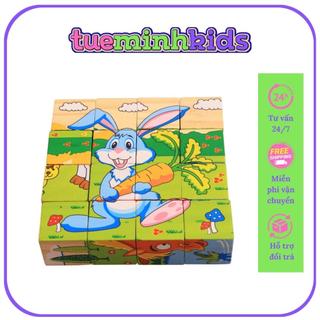 Tranh Ghép Gỗ 6 Mặt ♥FREESHIP♥Xếp Hình 3D Cho Bé Yêu Sáng Tạo