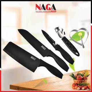 Bộ dao 5 món buck black bằng thép không gỉ màu đen nhám cao cấp