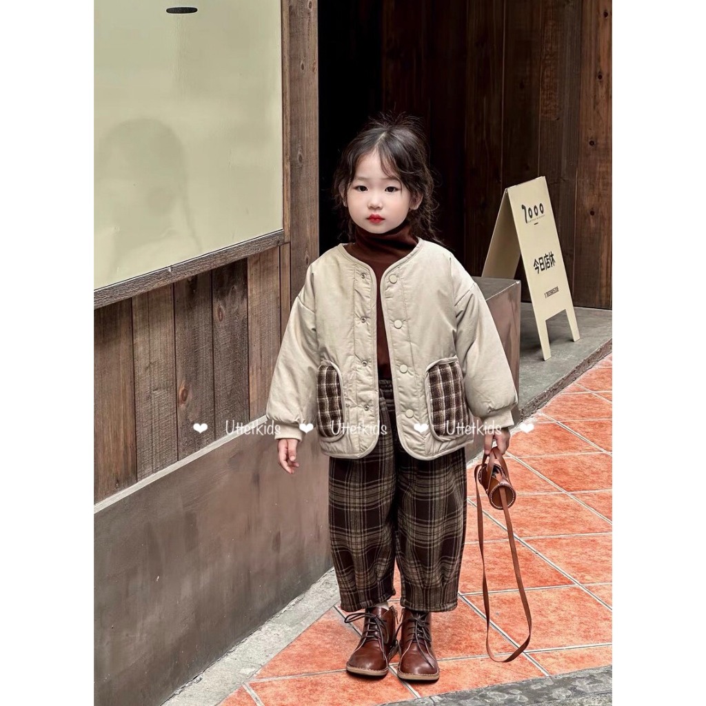 QUẦN CARO LÓT NHUNG PHONG CÁCH HÀN QUỐC RẤT ĐẸP CHO BÉ GÁI VÀ BÉ TRAI