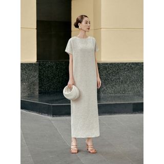 Đầm vải sợi tự nhiên Mauve Rustic dress