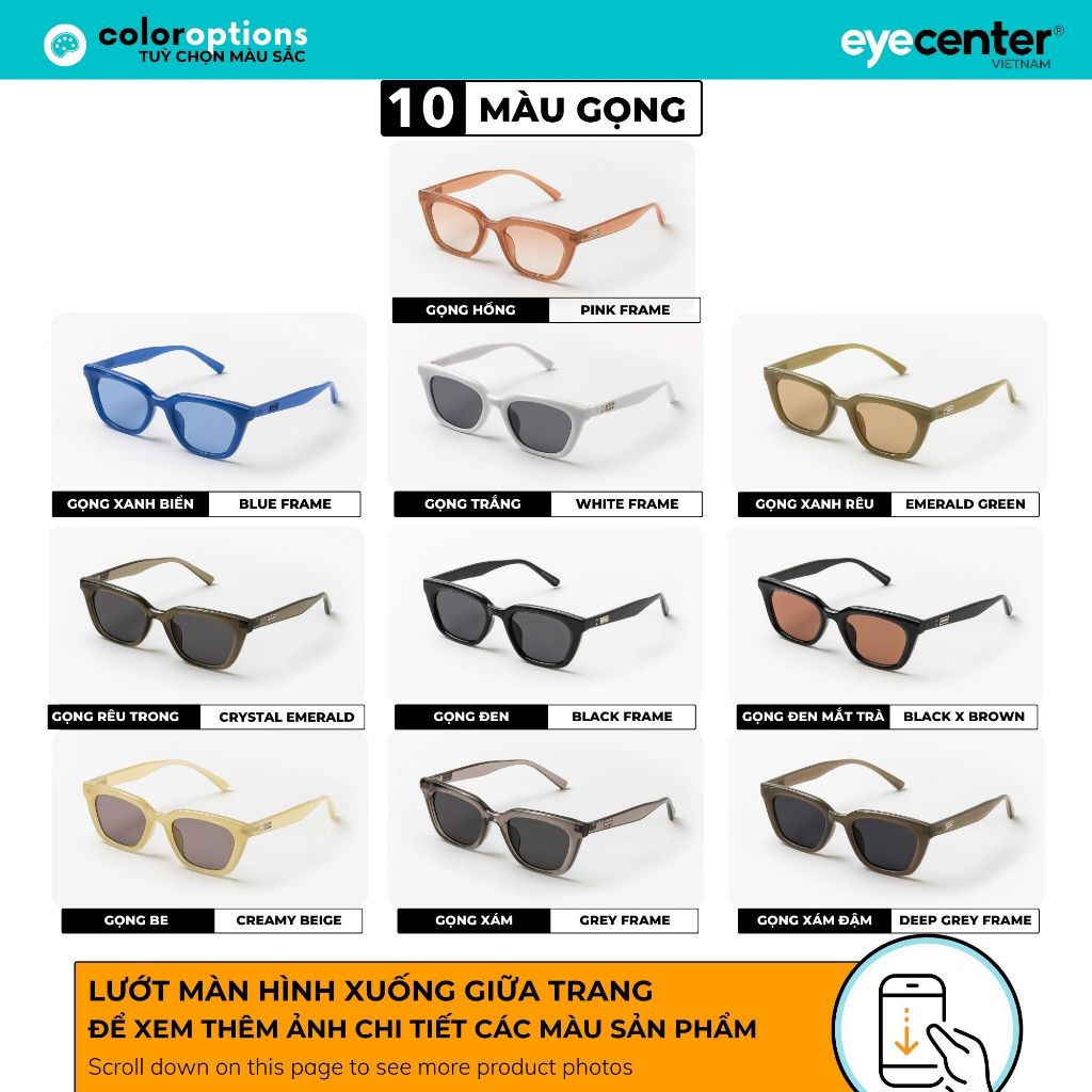 Kính mát nam nữ chính hãng EYECENTER S65S  nhựa dẻo siêu nhẹ nhập khẩu by Eye Center Vietnam