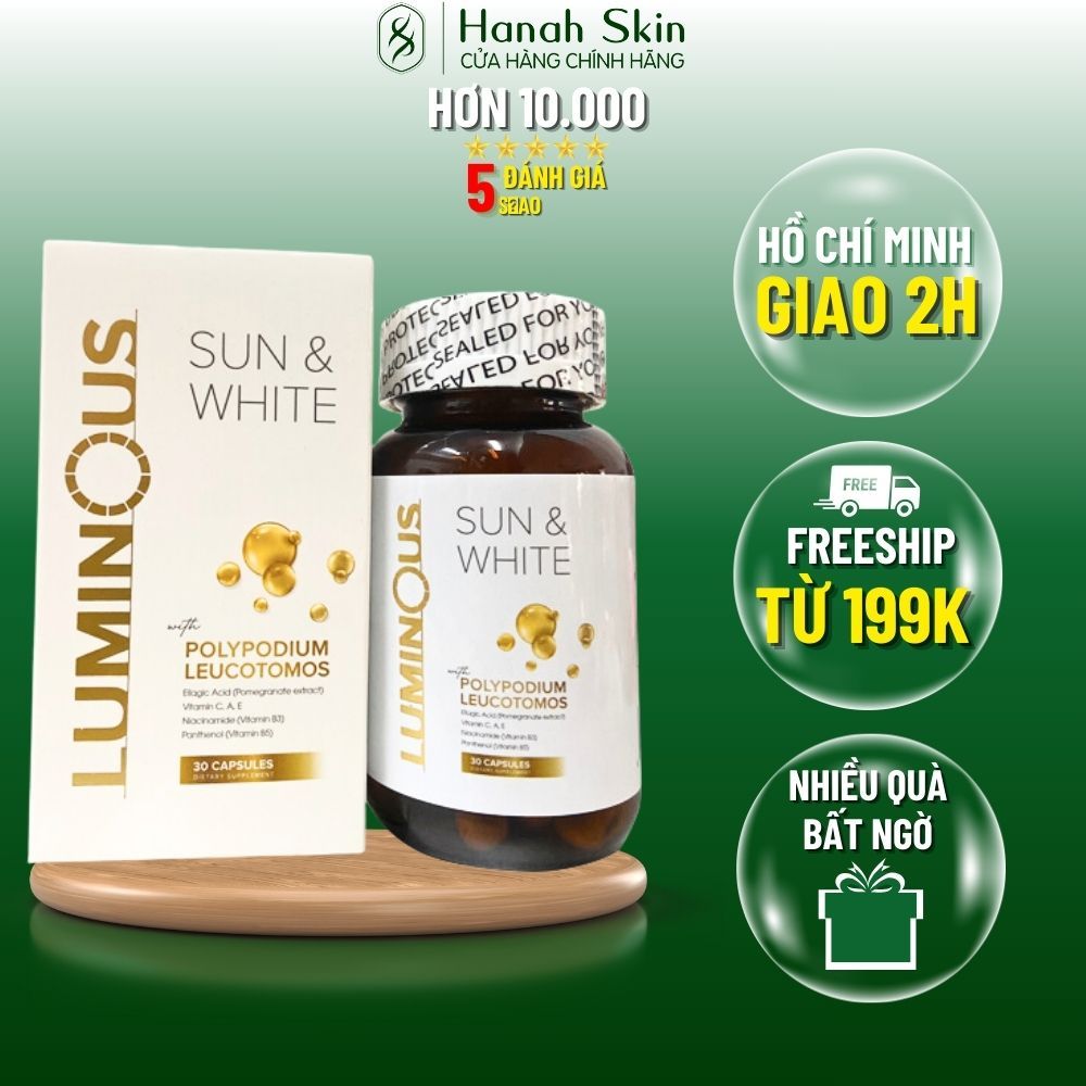 Viên uống chống nắng hỗ trợ trắng da Luminous Sun & White 30 viên - HANAH SKIN