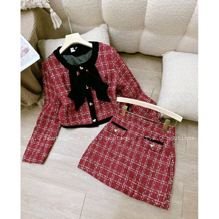 Set dạ đỏ siêu xinh chuẩn Khánh Lê