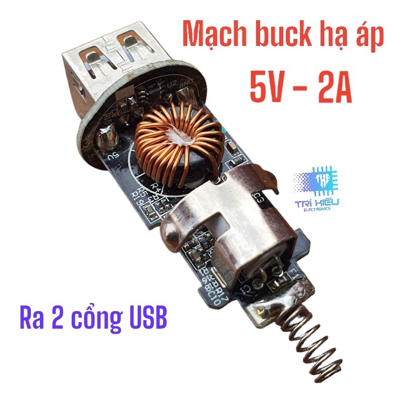 Mạch buck hạ áp 5V 2A ra 2 cổng USB