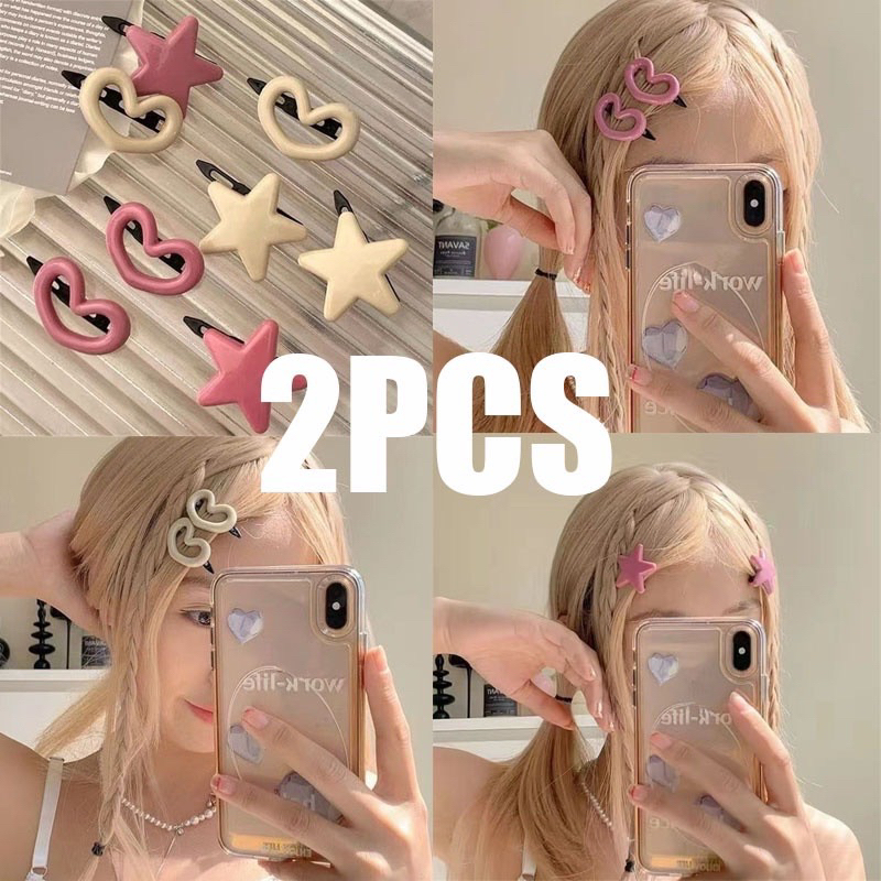 Bộ 3 Kẹp Tóc Hình Ngôi Sao Màu Kẹo Phong Cách Hàn Quốc