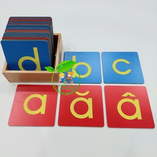 Hộp 29 Chữ cát nhám âm đơn Tiếng Việt nét in - Sandpaper Letters