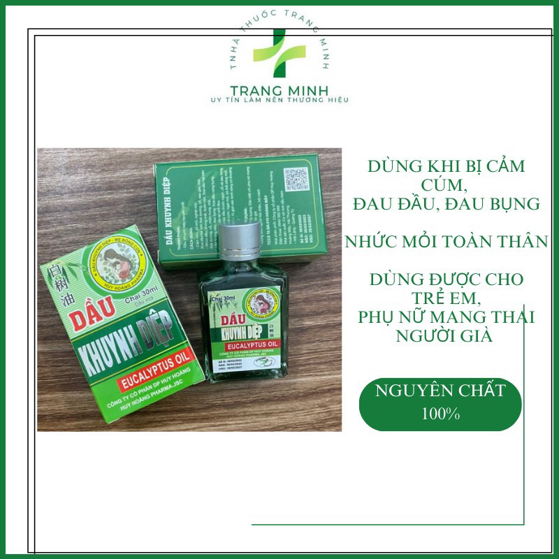 Dầu khuynh diệp nguyên chất 100% - Cảm cúm, đau đầu, đau bụng, đau mỏi toàn thân, ho tức ngực, hôi chân, hôi nách