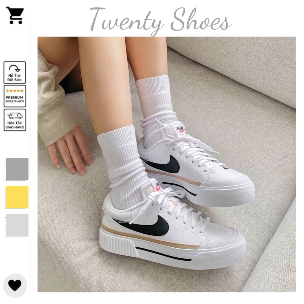 Giày_Nike Trắng Đế Cao Nam Nữ,Giày_Nike AF1 Court Legacy LIFT Low Đế Cao Thời Trang Nam Nữ Full Box Bill