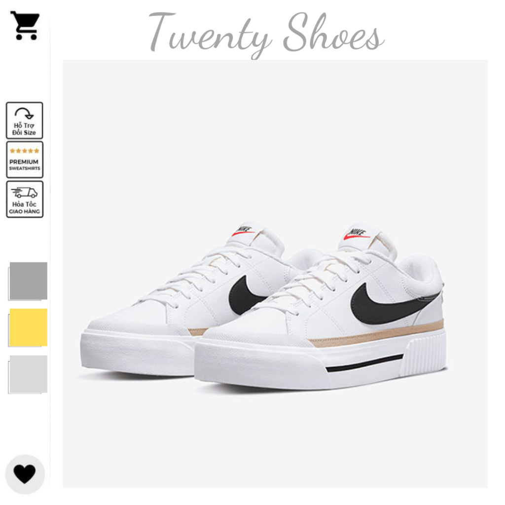 Giày_Nike Trắng Đế Cao Nam Nữ,Giày_Nike AF1 Court Legacy LIFT Low Đế Cao Thời Trang Nam Nữ Full Box Bill