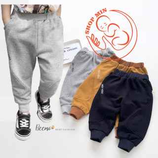(Hàng Mới Về) Quần nỉ Jogger, quần Beemo IN CHỮ - PHỐI LY CÁ TÍNH chất da cá dày dặn, Bé mặc đi học đi chơi (MB.V133)