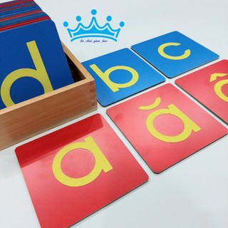 Hộp 29 Chữ cát nhám âm đơn Tiếng Việt nét in - Sandpaper Letters