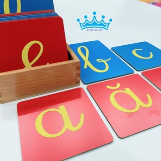 Hộp 29 Chữ cát nhám âm đơn Tiếng Việt nét viết - Sandpaper Letters