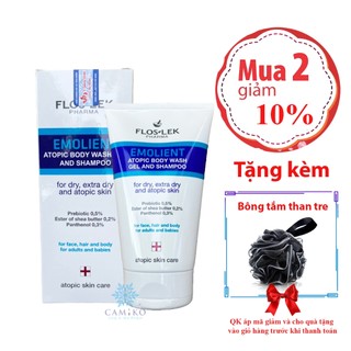 (Hàng mới về) Dầu gội và sữa tắm cho da nhạy cảm Floslek Atopic Shower Body Wash Shapoo 150ml