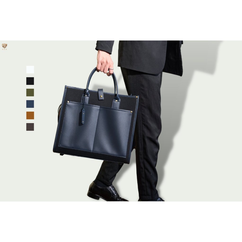 Túi Tote Unisex Siêu Chống Sốc THE ELEGANT S39 Thương Hiệu DON ITALO Màu Xanh Navy