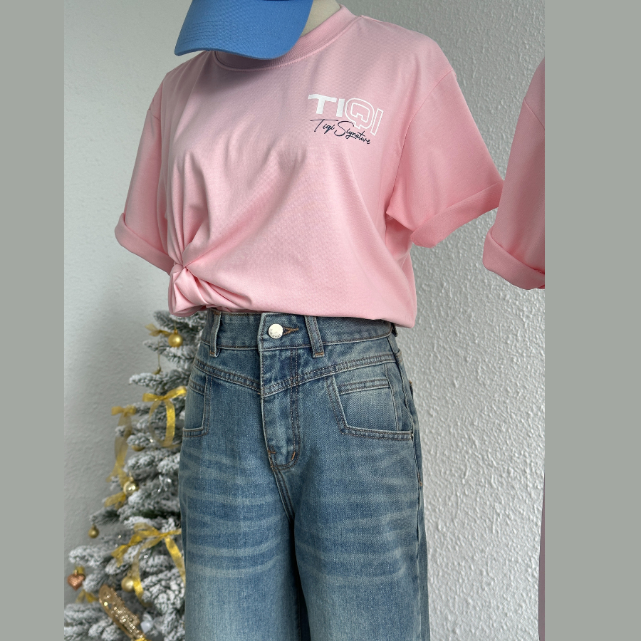 Áo thun TiQi form rộng chữ kí nam nữ A53
