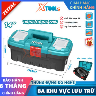 Thùng đựng đồ nghề TOTAL TPBX0141 | hộp đựng đồ nghề khóa nhựa pp tải 10kg tay cầm độ bền cao[CHÍNH HÃNG] [XTOOLs]