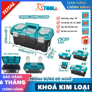 Thùng đựng đồ nghề TOTAL TPBX0172 | thùng đựng đồ nghề khóa kim loại tải trọng 15KG kích thước 14 17 20 inch chính hãng