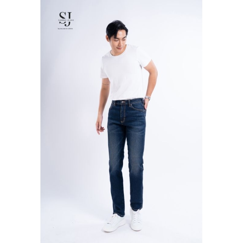 Quần bò Slim Straight Q2 BLUE , quần jean nam, chất liệu Denim co dãn 4 chiều, ống đứng phong cách Hàn Quốc - Samma Jens