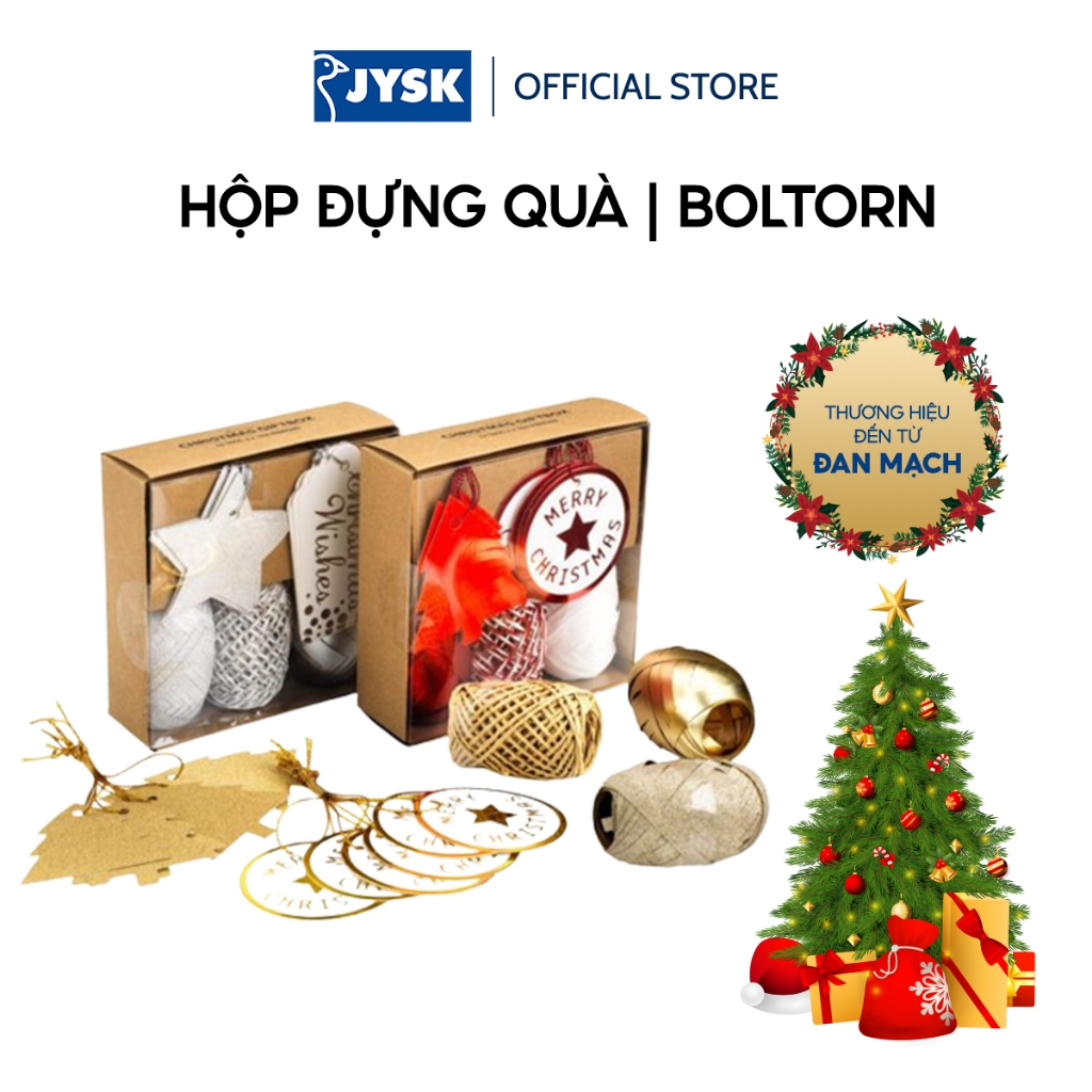 Hộp đựng quà | BOLTORN | PE/giấy | vàng/đỏ/bạc | D12xR12xC4cm