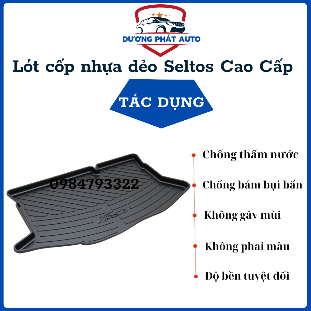 Lót cốp nhựa dẻo xe FORD Fiesta  nhựa dẻo cao cấp, không mùi, không thấm nước