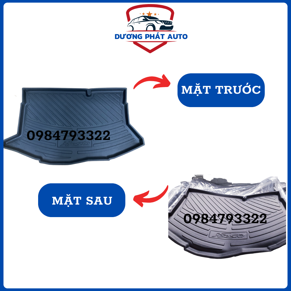 Lót cốp nhựa dẻo xe FORD Fiesta  nhựa dẻo cao cấp, không mùi, không thấm nước