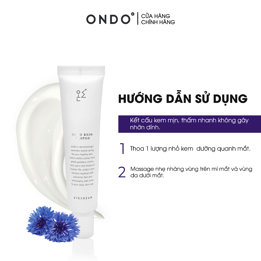 Date T11/2024 - Kem Dưỡng Mắt Ngăn Ngừa Lão Hoá Ondo Skin Clotho Eye Cream 35ml