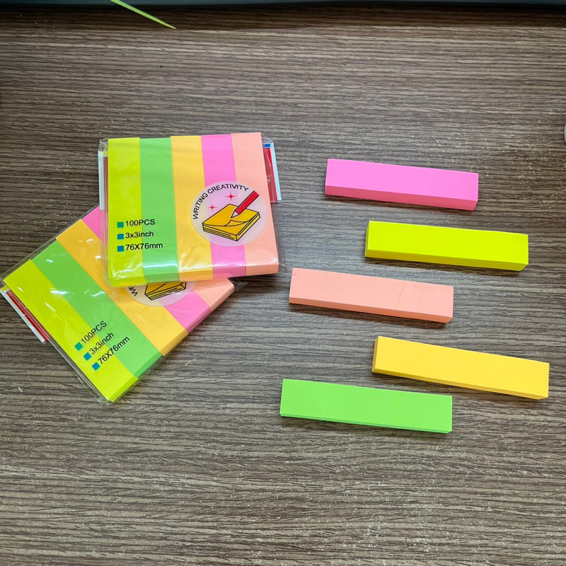 Giấy note 5 màu 7,5cm 100 tờ/xấp