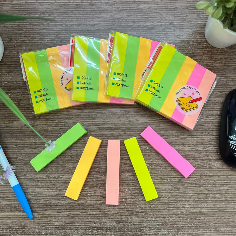 Giấy note 5 màu 7,5cm 100 tờ/xấp