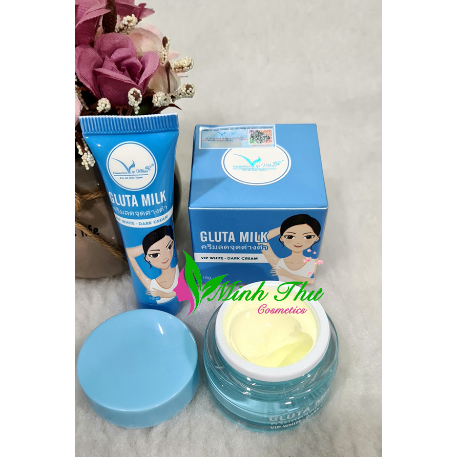 Kem Giảm Thâm Nách Gluta Milk Vip White 15G – Giảm Thâm Nách, Kiềm Mô Hôi