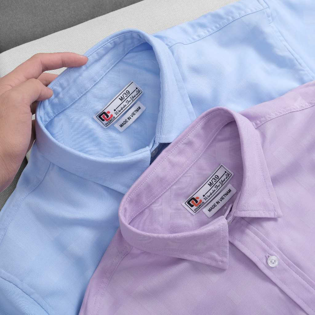 Áo Sơ Mi Nam Tay Ngắn Caro 3 Sọc Vuông Mềm Mịn Thoáng Mát Trẻ Trung Năng Động OVERCO - AA860