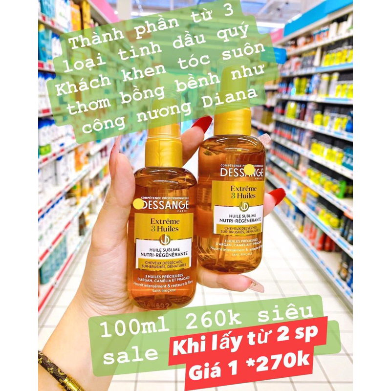 Dầu dưỡng tóc Dessange Pháp 100ml