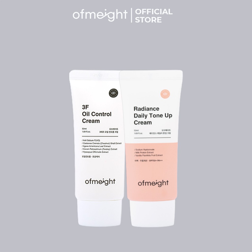 Set nâng tông trang điểm không lem Ofmeight Tone Up Cream + Oil Control Cream