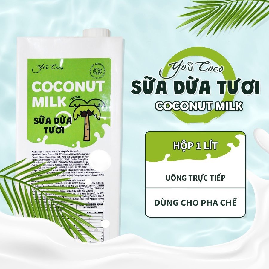 Sữa Dừa Tươi HEALTHY Sữa Dừa Uống Trực Tiếp,Pha Cà Phê Trà Sữa Sinh Tố chai 1L