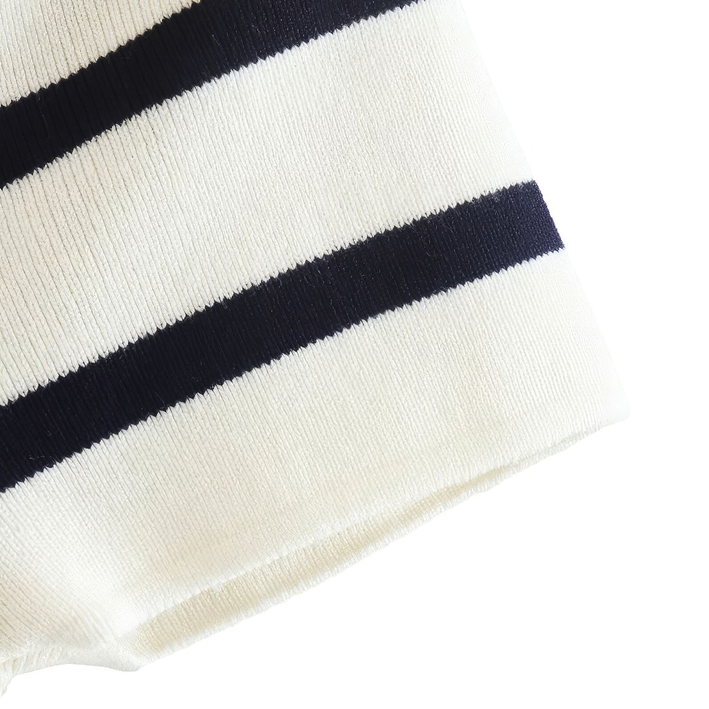 Áo Knit Crop Top Kẻ Ngang Thương Hiệu CLADA-AL028