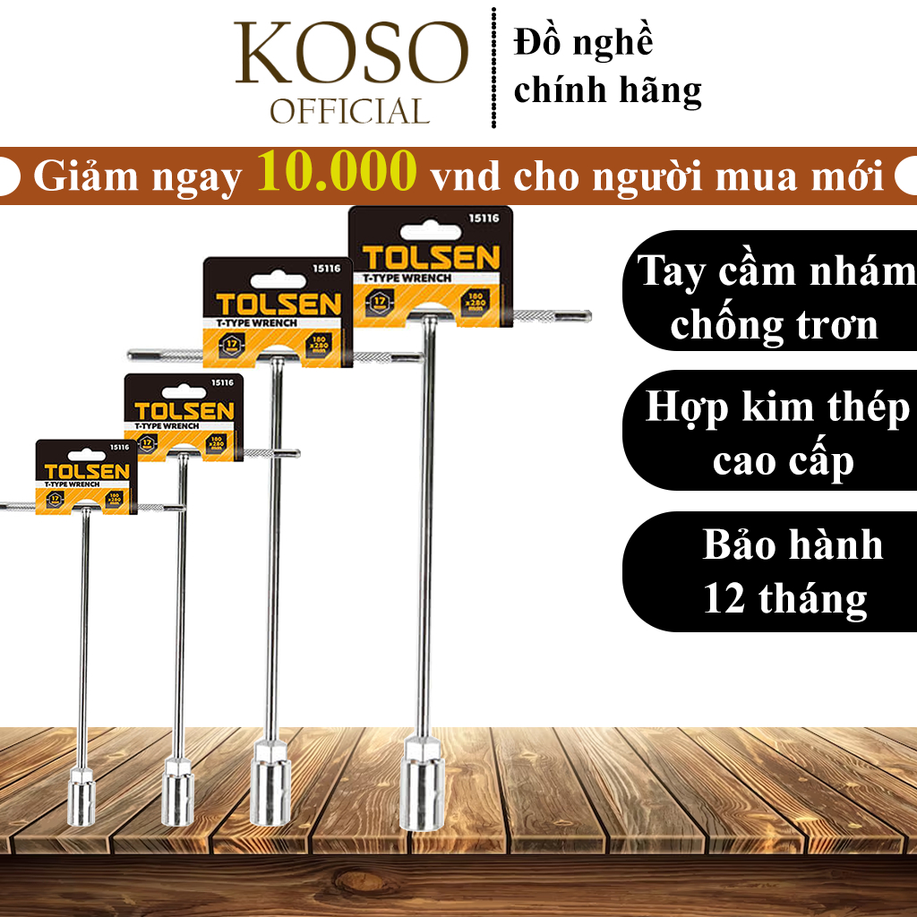 Cần Chữ T tolsen chính hãng KOSO mở đai ốc các loại kích thước 8-19mm cao cấp ( Bán lẻ theo size cho ae)
