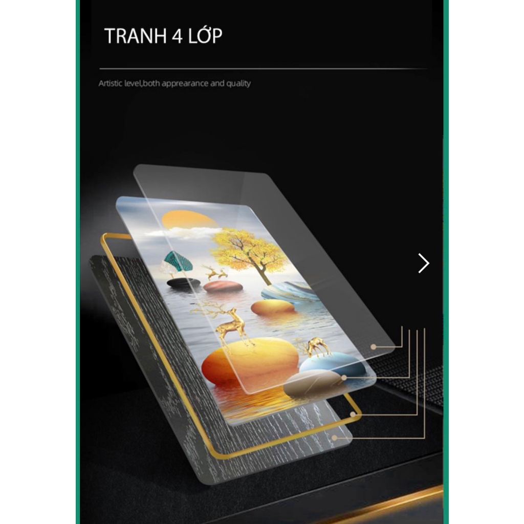 Tranh hoa sen súng bộ 3 tấm 5D treo tường tráng gương nhiều mẫu,treo không cần khoan đục