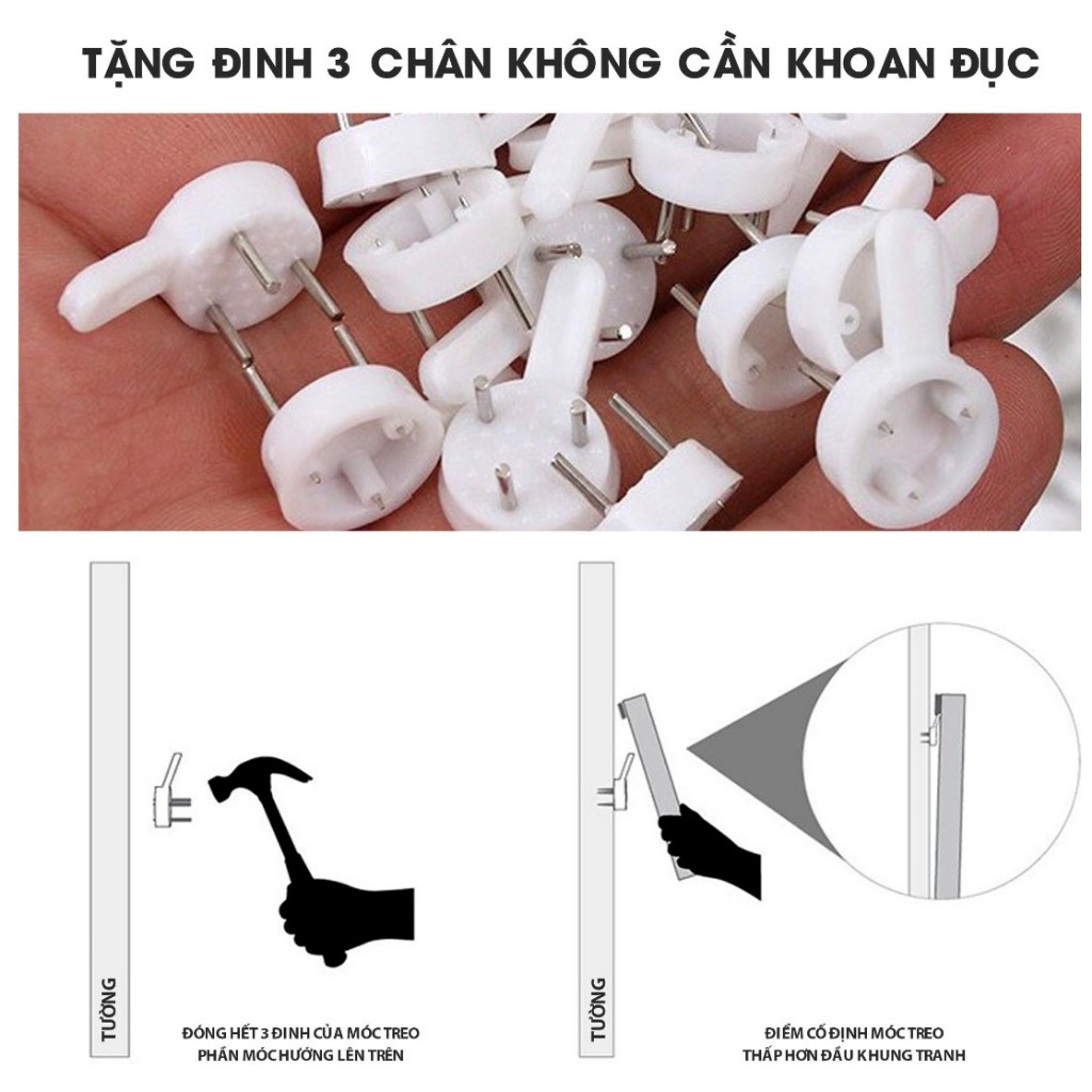 Tranh hoa sen súng bộ 3 tấm 5D treo tường tráng gương nhiều mẫu,treo không cần khoan đục