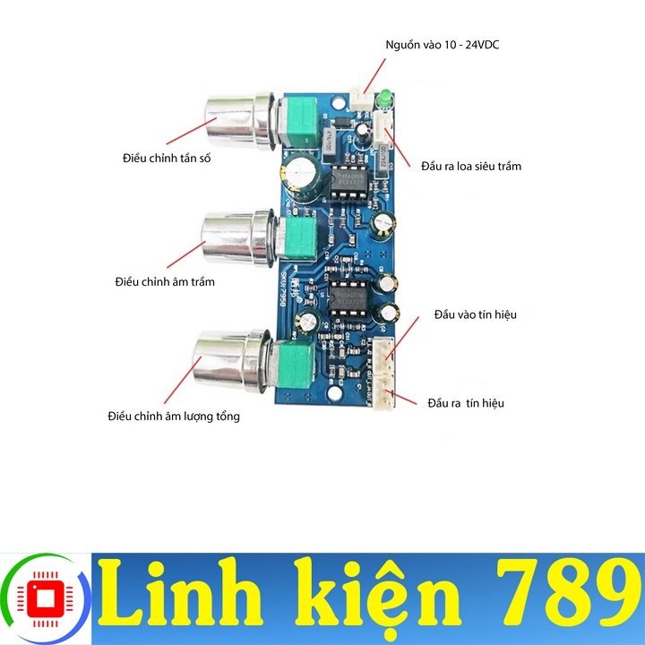 Mạch chỉnh âm sắc 2.1 NE5532 nguồn 10-24VDC đơn