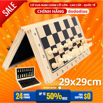 Bộ Cờ Vua Làm Bằng Gỗ Gắn Nam Châm Cao Cấp - Size 29x29cm - Chính Hãng Dododios