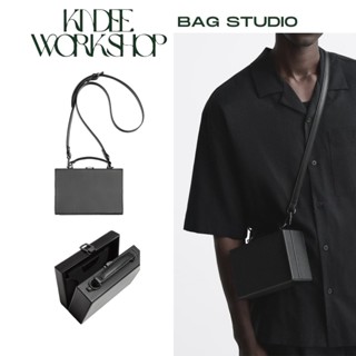 Giỏ đeo chéo trơn basic kiêm clutch cầm tay phong cách túi hộp cứng da xịn sang trọng đi tiệc đeo vai cho nam KINDEE