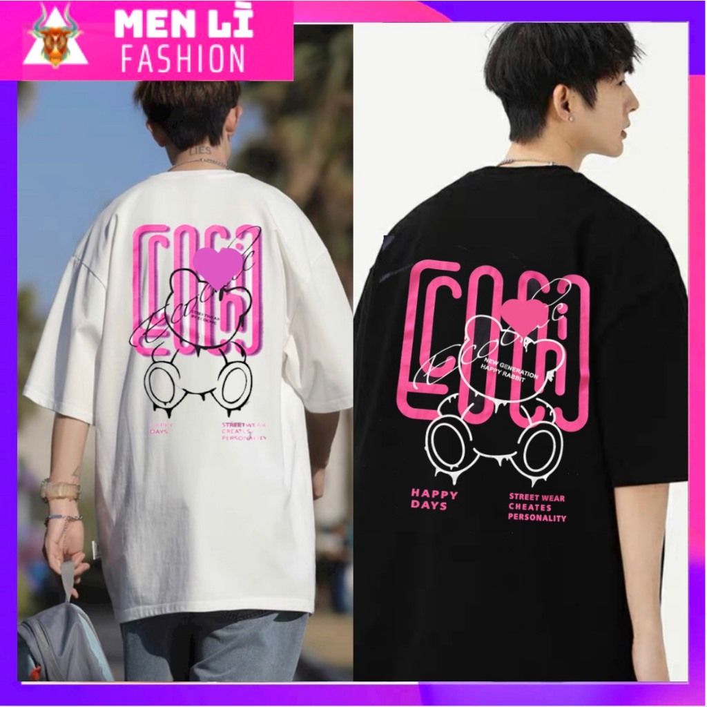 Áo Thun ÊCÔ GẤU Nam Nữ Unisex Áo Phông Form Rộng Tay Lỡ, AT147 trending xu hướng, Men Lì Fashion