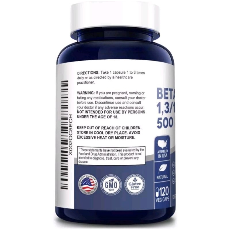 Viên Uống Beta Glucans 500mg 1,3/1,6, Hỗ Trợ Tiêu Diệt HPV, Giảm Nấm Candida, Tăng Sự Trẻ Hóa Cho Cơ Thể Nusapure