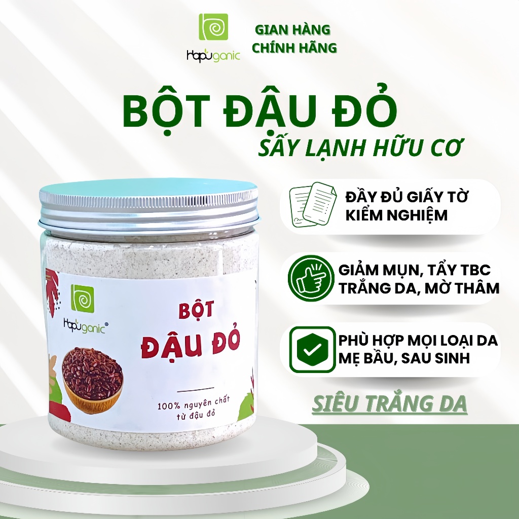 Bột Đậu Đỏ Sấy Lạnh Nguyên Chất Trắng Da Ngừa Mụn Hapuganic 50
