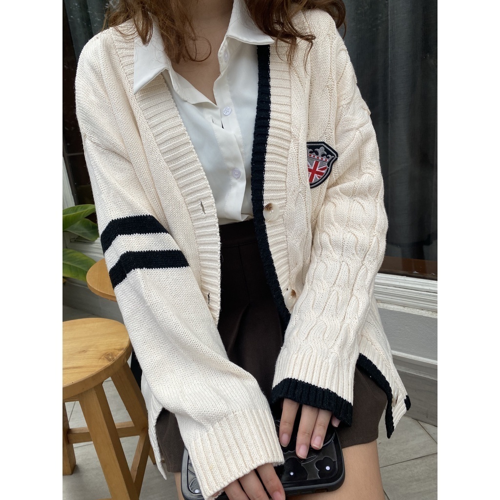 Áo Cardigan Len Phong Cách Học Sinh trẻ trung năng động, Áo Len Nữ Hottrend