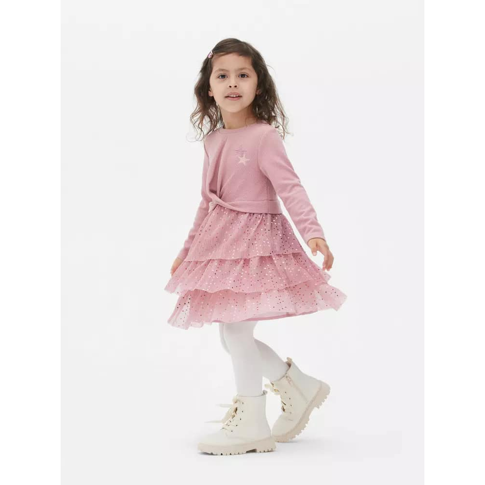 Váy ren lấp lánh hồng vặn trước new