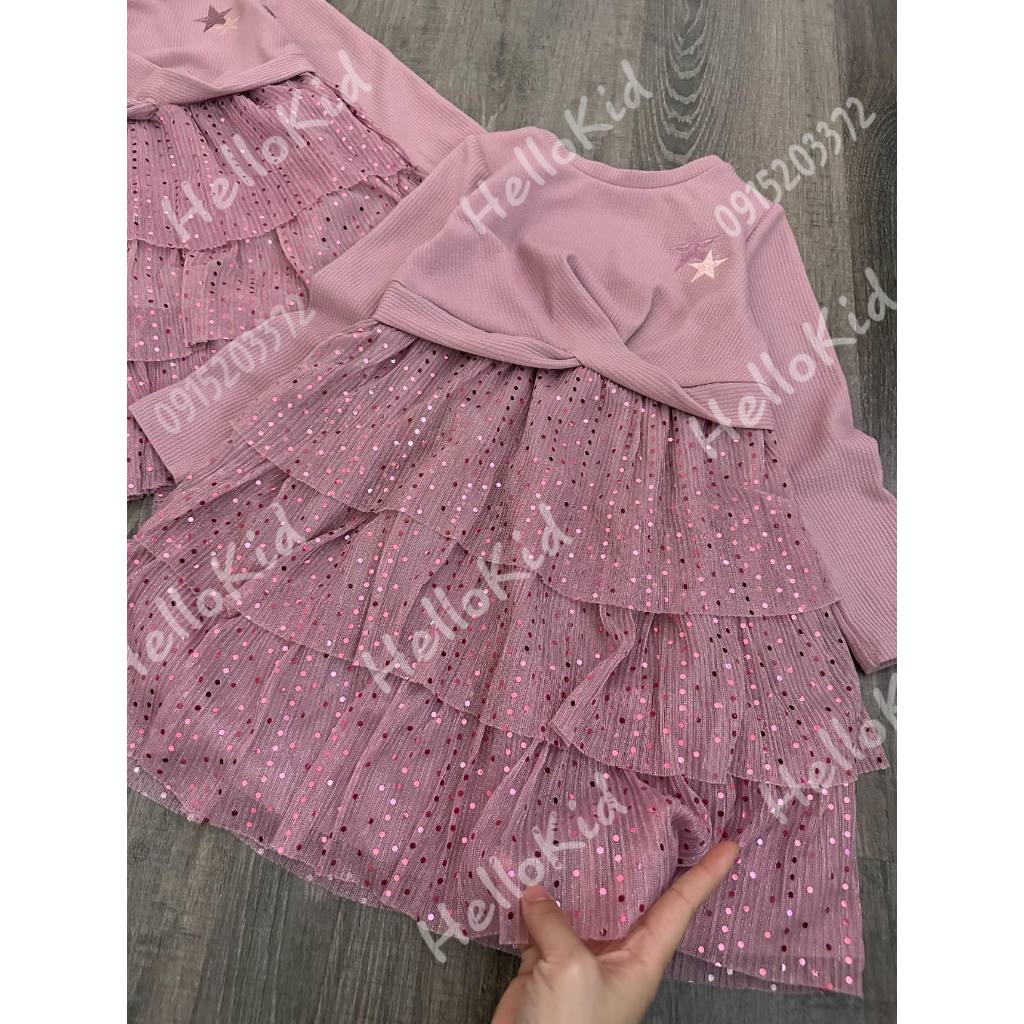 Váy ren lấp lánh hồng vặn trước new