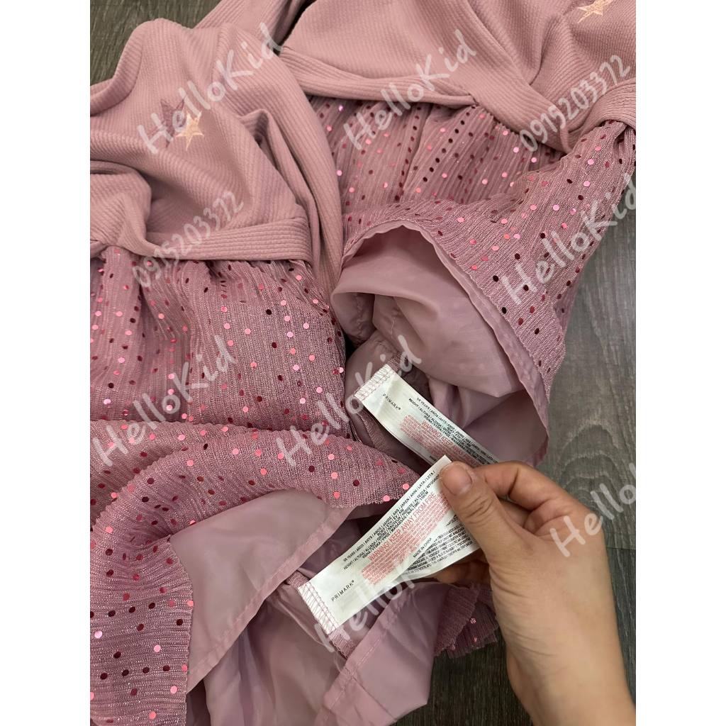 Váy ren lấp lánh hồng vặn trước new