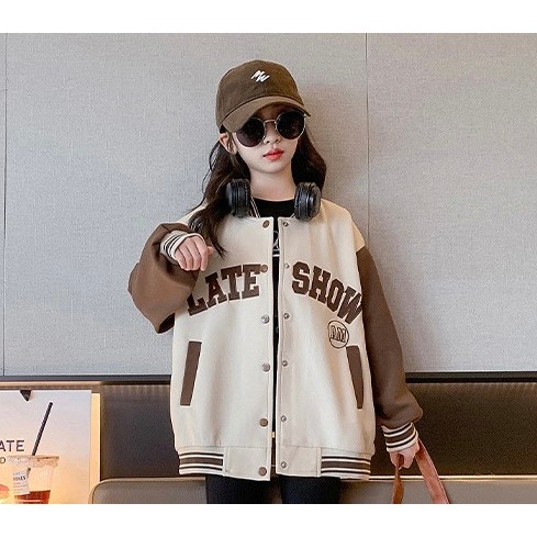Áo bomber 14-48kg dành cho cả bé trai và bé gái mẫu LATE N1 chất vải nỉ cotton dày dặn giữ ấm tốt