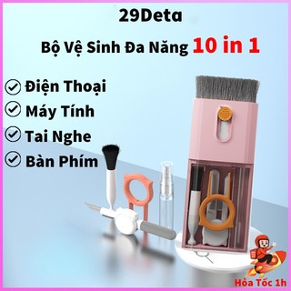 Bộ dụng cụ vệ sinh laptop máy tính bàn phím tai nghe Airpod đa năng 29deta10 in1 thiết kế siêu nhỏ gọn nhiều chức nă